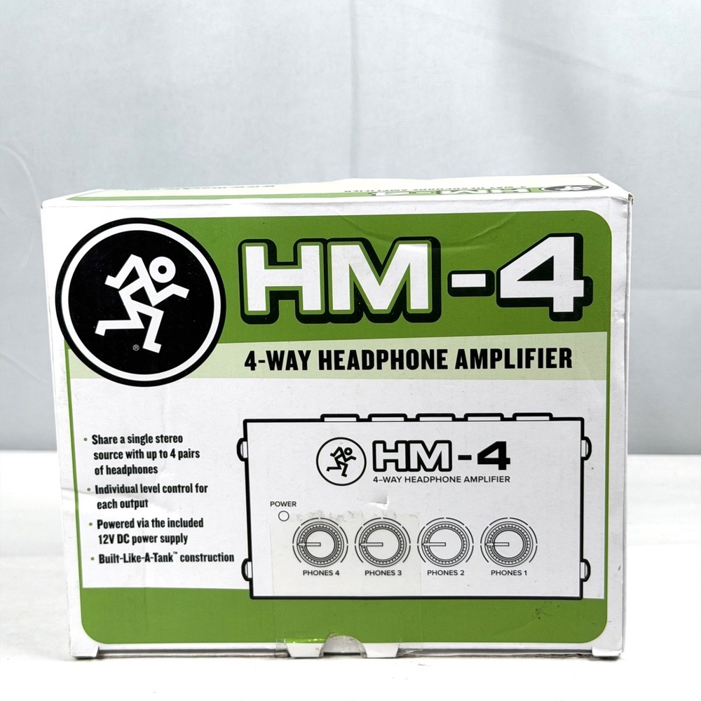 Mackie HM-4 4-Way Distribution Headphone Amplifier Amp w/4 Headphone Outputs